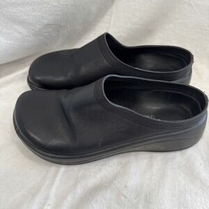Tatami Birkenstock Black Leather Clogs Womens 8 EU 39 Comfort Shoes Mules Slide